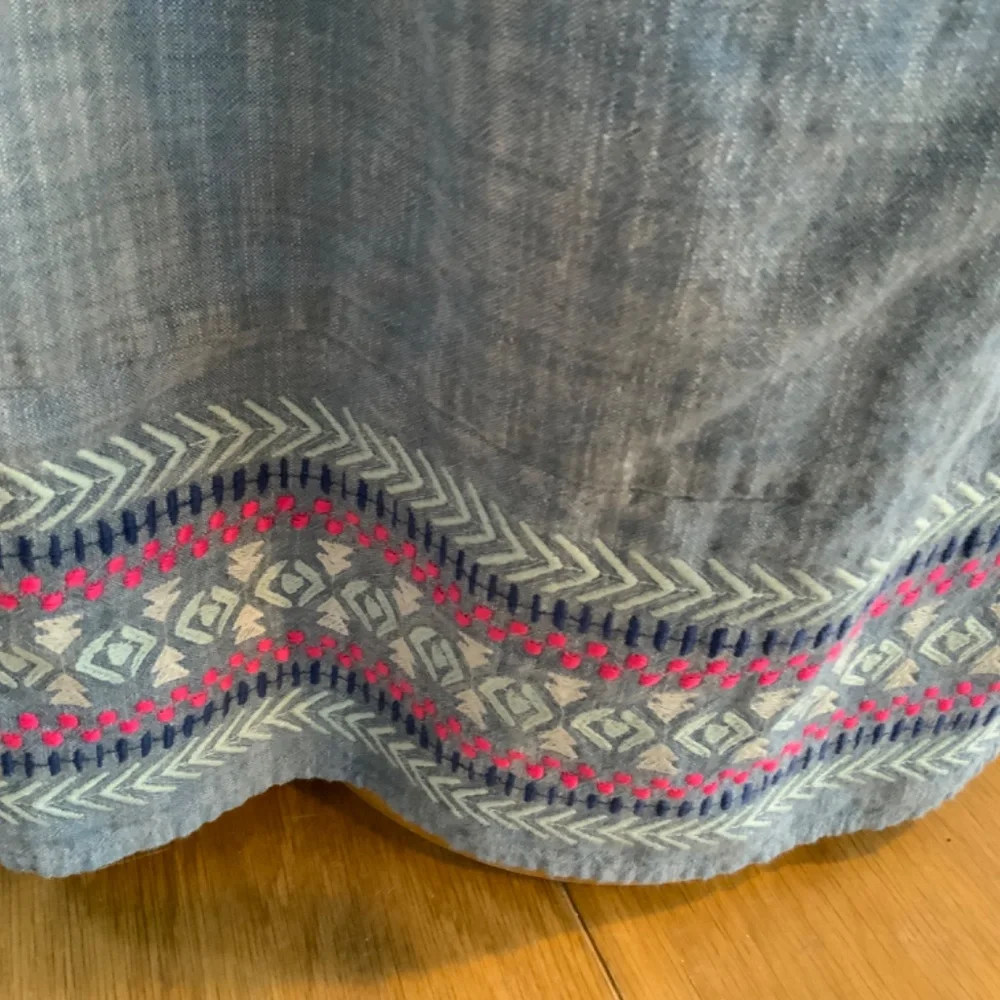 Cat & Jack Blue Square-Necked Dress with Embroidery